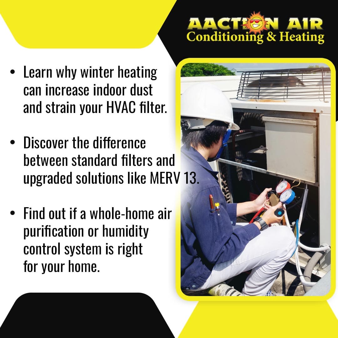 Technician checking HVAC gauges to evaluate the need for MERV 13 filters and whole-home air purification systems.